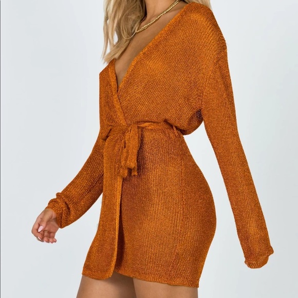 TAKE ME TO RIO MINI DRESS ORANGE - Picture 2 of 4